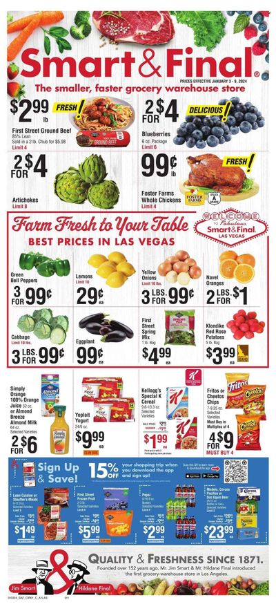 Smart & Final (NV) Weekly Ad Flyer Specials January 3 to January 9, 2024
