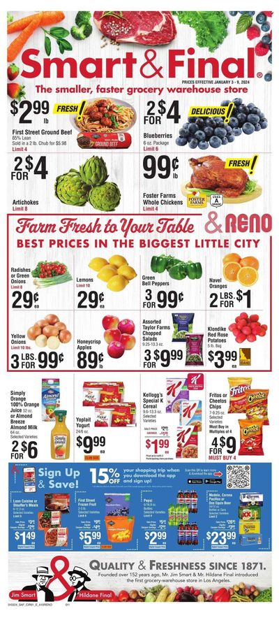 Smart & Final (NV) Weekly Ad Flyer Specials January 3 to January 9, 2024
