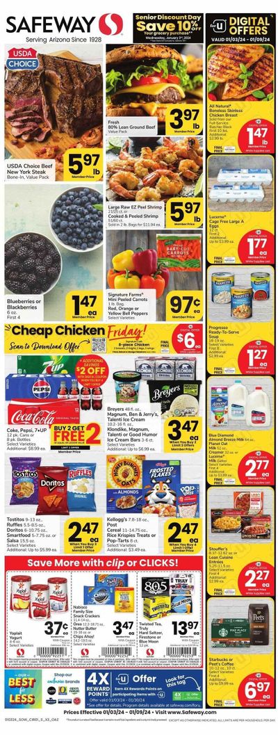 Safeway (AZ) Weekly Ad Flyer Specials January 3 to January 9, 2024