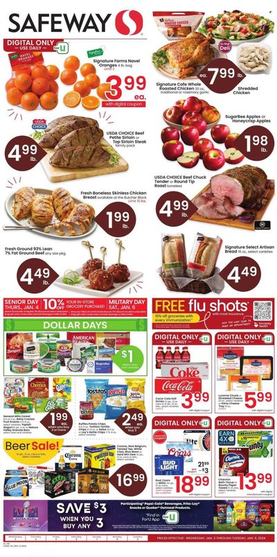 Safeway (CO) Weekly Ad Flyer Specials January 3 to January 9, 2024