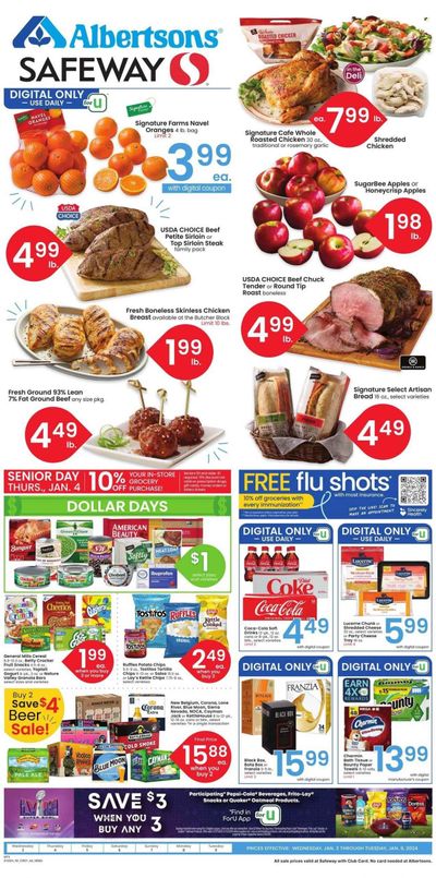 Safeway (MT) Weekly Ad Flyer Specials January 3 to January 9, 2024