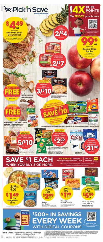 Pick ‘n Save (WI) Weekly Ad Flyer Specials January 3 to January 9, 2024