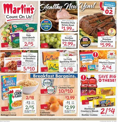 Martin’s (IN, MI) Weekly Ad Flyer Specials January 2 to January 6, 2024
