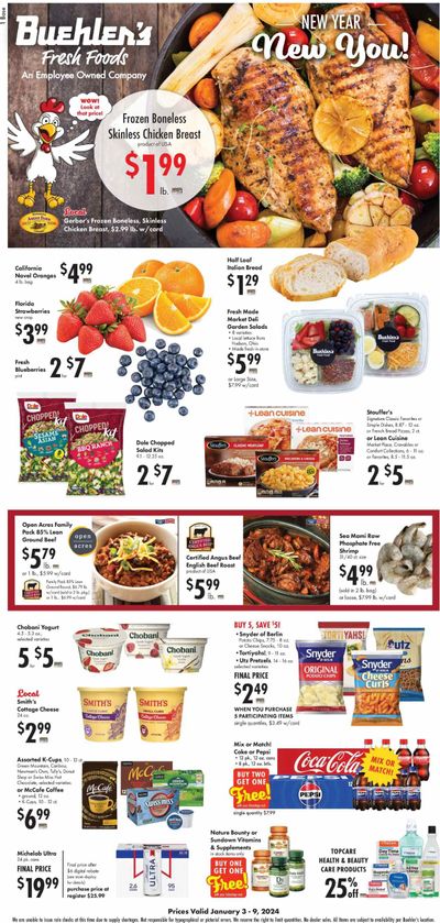 Buehler's (OH) Weekly Ad Flyer Specials January 3 to January 9, 2024