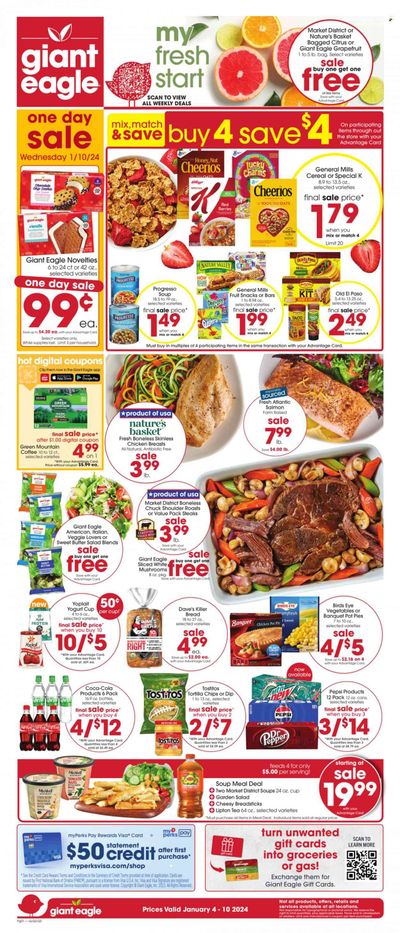 Giant Eagle (OH) Weekly Ad Flyer Specials January 4 to January 10, 2024