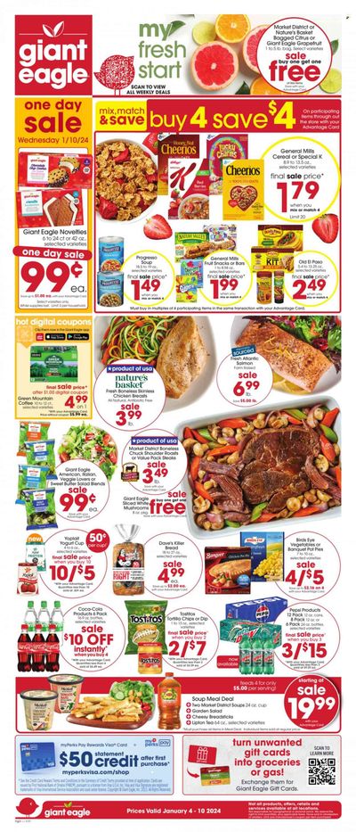 Giant Eagle (OH) Weekly Ad Flyer Specials January 4 to January 10, 2024