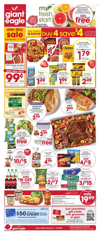 Giant Eagle (OH) Weekly Ad Flyer Specials January 4 to January 10, 2024