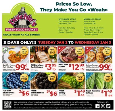 Dutchies Fresh Market Flyer January 2 and 3