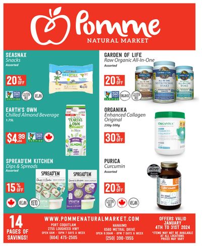 Pomme Natural Market Monthly Specials Flyer January 4 to 31