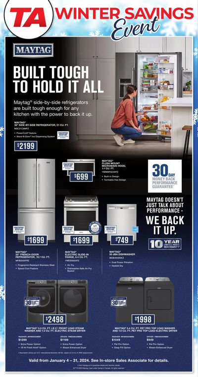TA Appliances & Barbecues Flyer January 4 to 31