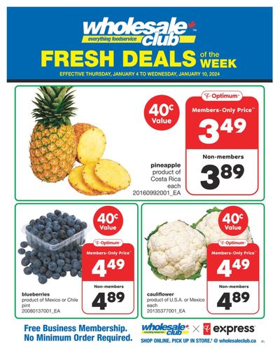 Wholesale Club (Atlantic) Fresh Deals of the Week Flyer January 4 to 10