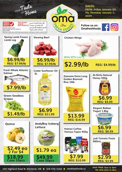 Oma Fresh Foods Flyer January 5 to 11