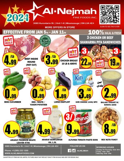 Alnejmah Fine Foods Inc. Flyer January 5 to 11