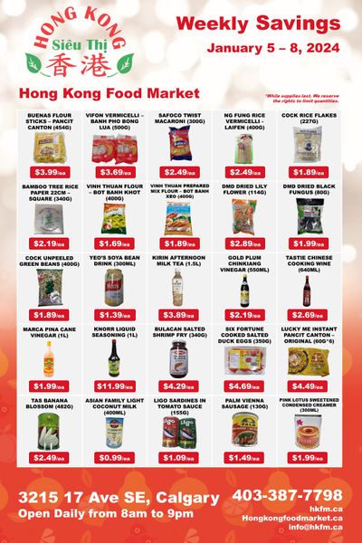 Hong Kong Food Market Flyer January 5 to 8