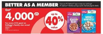 No Frills Ontario: 4,000 PC Optimum Points for Every $10 Spent on Kellogg’s Family Size Cereal + Printable Coupons