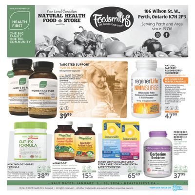 Foodsmith's Health First Flyer January 5 to 20