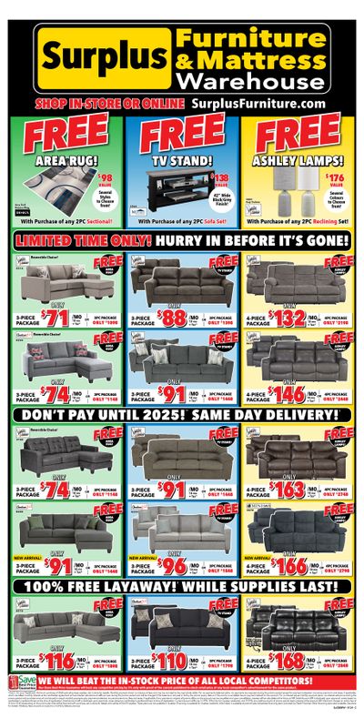 Surplus Furniture & Mattress Warehouse (St. John's, Corner Brook, Grand Falls Windsor) Flyer January 8 to 28