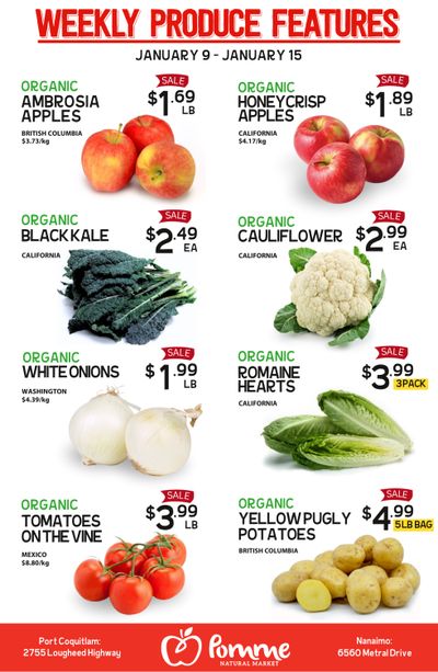 Pomme Natural Market Weekly Produce Flyer January 9 to 15