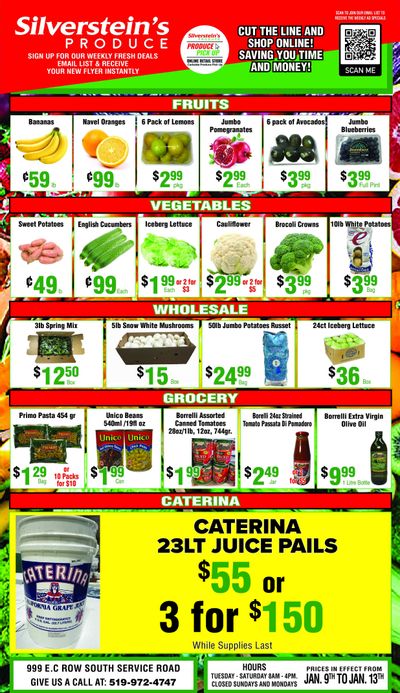 Silverstein's Produce Flyer January 9 to 13