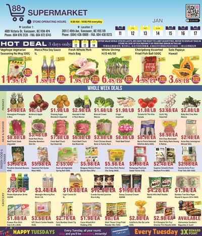 88 Supermarket Flyer January 11 to 17