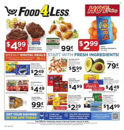 Food 4 Less (IN) Weekly Ad Flyer Specials January 10 to January 16, 2024