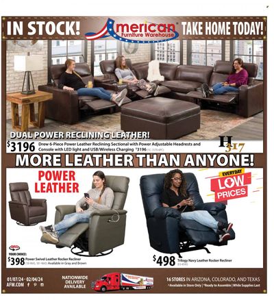 American Furniture Warehouse (AZ, CO, TX) Weekly Ad Flyer Specials January 7 to February 4, 2024