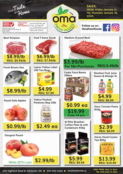 Oma Fresh Foods Flyer January 12 to 18