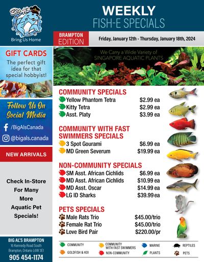 Big Al's (Brampton) Weekly Specials January 12 to 18