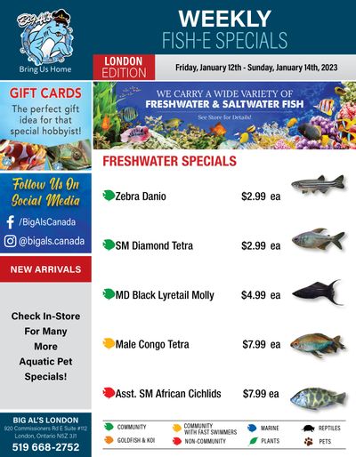 Big Al's (London) Weekend Specials January 12 to 14
