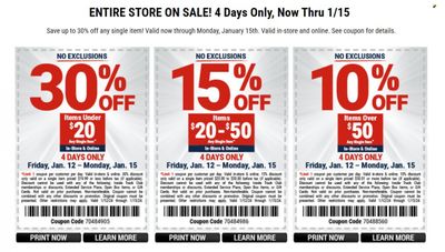 Harbor Freight Weekly Ad Flyer Specials January 13 to January 15, 2024