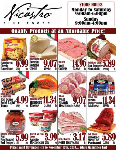 Nicastro Fine Foods Flyer November 4 to 17
