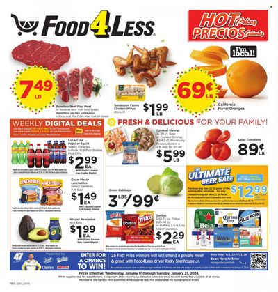Food 4 Less (CA) Weekly Ad Flyer Specials January 17 to January 23, 2024