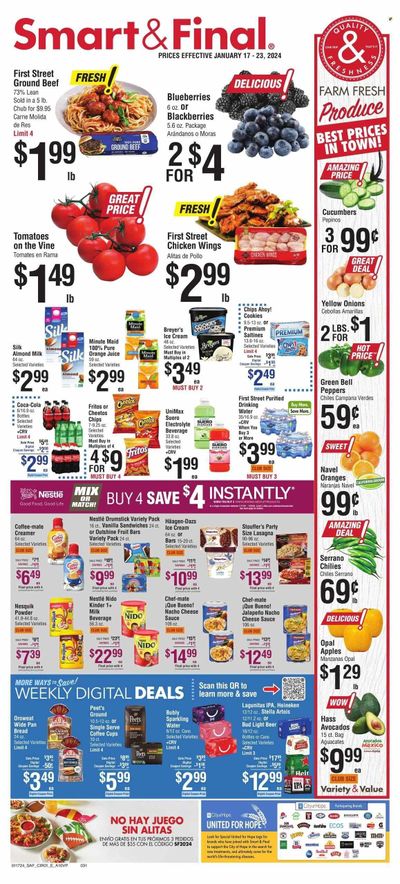 Smart & Final (CA) Weekly Ad Flyer Specials January 17 to January 23, 2024