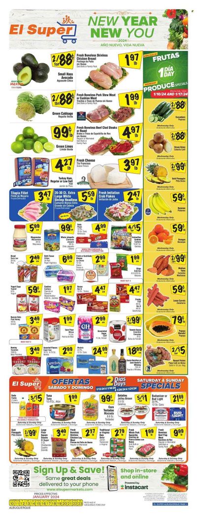 El Super (NM) Weekly Ad Flyer Specials January 10 to January 16, 2024