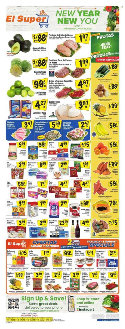 El Super (TX) Weekly Ad Flyer Specials January 10 to January 16, 2024