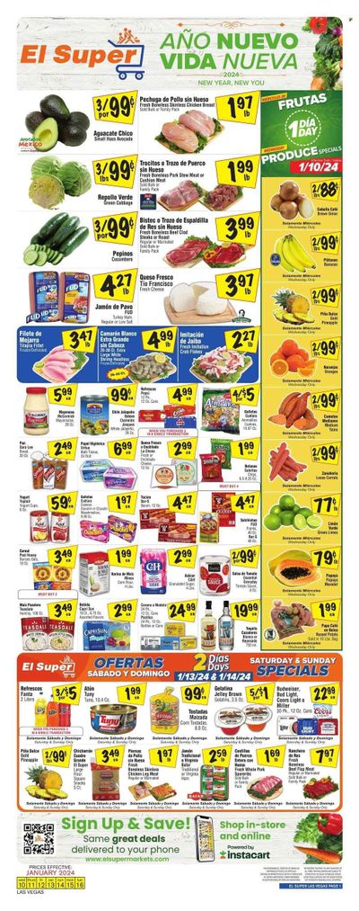 El Super (NV) Weekly Ad Flyer Specials January 10 to January 16, 2024