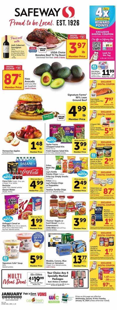 Safeway (CA) Weekly Ad Flyer Specials January 10 to January 16, 2024