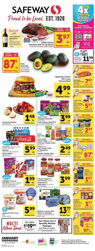 Safeway (CA) Weekly Ad Flyer Specials January 10 to January 16, 2024