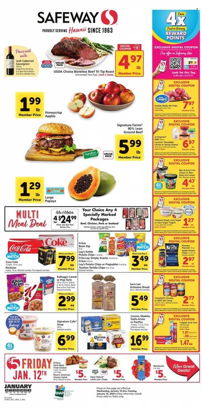Safeway (HI) Weekly Ad Flyer Specials January 10 to January 16, 2024