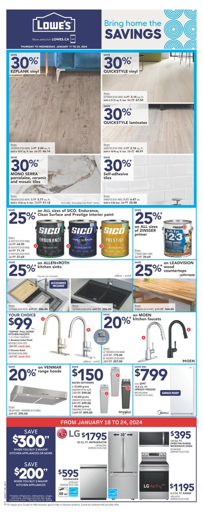 Lowe's (West) Flyer January 18 to 24