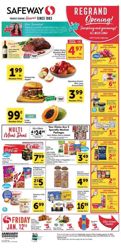 Safeway (HI) Weekly Ad Flyer Specials January 10 to January 16, 2024
