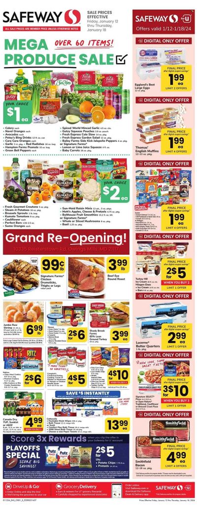 Safeway (MD) Weekly Ad Flyer Specials January 12 to January 18, 2024