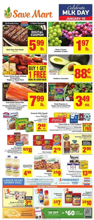 Save Mart (CA, NV) Weekly Ad Flyer Specials January 10 to January 16, 2024