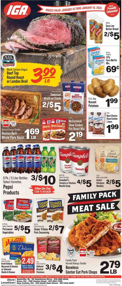 IGA (IN) Weekly Ad Flyer Specials January 10 to January 16, 2024
