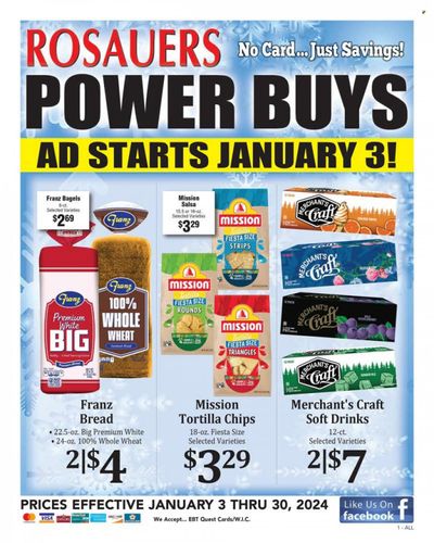 Rosauers (ID, MT, OR, WA) Weekly Ad Flyer Specials January 3 to January 30, 2024