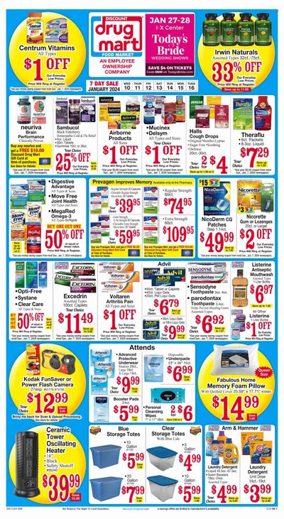 Discount Drug Mart (OH) Weekly Ad Flyer Specials January 10 to January 16, 2024