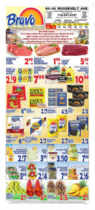 Bravo Supermarkets (CT, FL, MA, NJ, NY, PA) Weekly Ad Flyer Specials January 12 to January 18, 2024