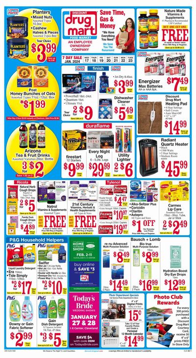 Discount Drug Mart (OH) Weekly Ad Flyer Specials January 17 to January 23, 2024
