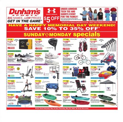 Dunham's Sports Weekly Ad & Flyer May 23 to 28