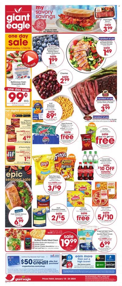 Giant Eagle (OH) Weekly Ad Flyer Specials January 18 to January 24, 2024